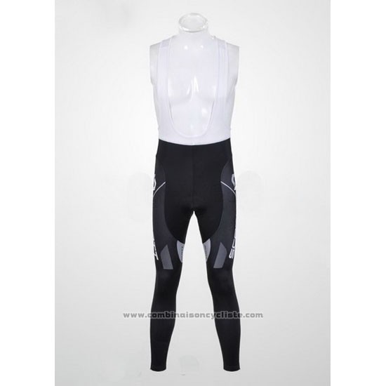 2012 Maillot Cyclisme Scott Blanc et Gris Manches Longues et Cuissard