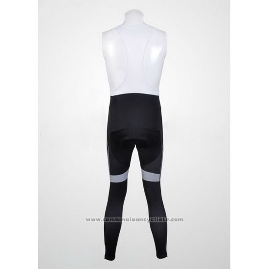2012 Maillot Cyclisme Scott Blanc et Gris Manches Longues et Cuissard