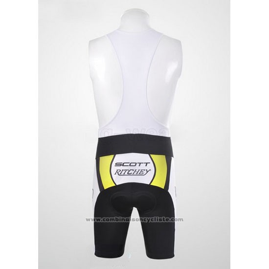 2012 Maillot Cyclisme Scott Blanc et Jaune Manches Courtes et Cuissard