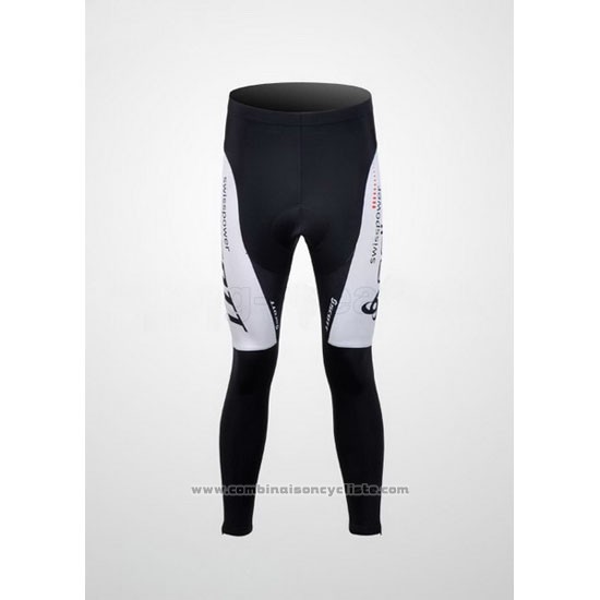 2012 Maillot Cyclisme Scott Blanc et Jaune Manches Longues et Cuissard