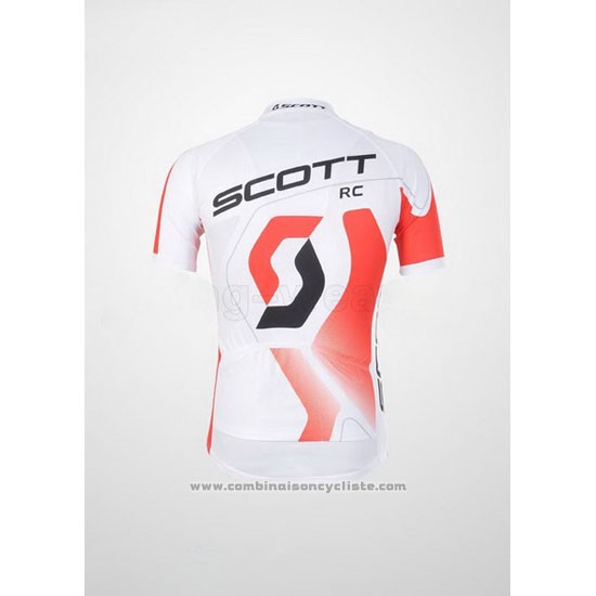 2012 Maillot Cyclisme Scott Blanc et Rouge Manches Courtes et Cuissard