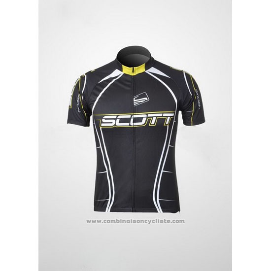 2012 Maillot Cyclisme Scott Noir et Blanc Manches Courtes et Cuissard