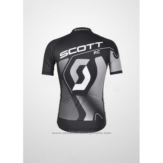 2012 Maillot Cyclisme Scott Noir et Gris Manches Courtes et Cuissard