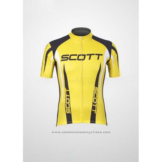 2012 Maillot Cyclisme Scott Noir et Jaune Manches Courtes et Cuissard