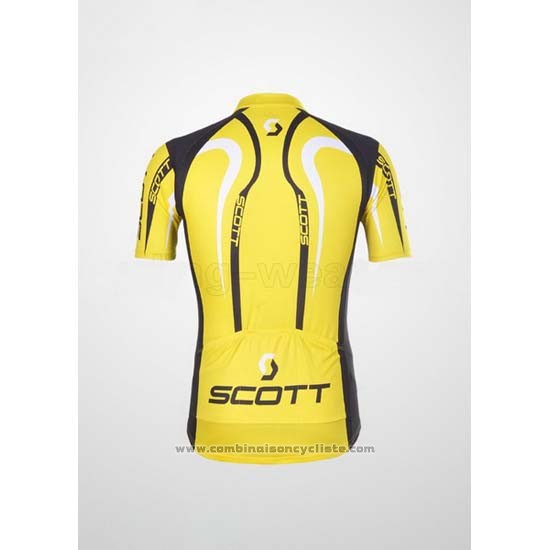 2012 Maillot Cyclisme Scott Noir et Jaune Manches Courtes et Cuissard