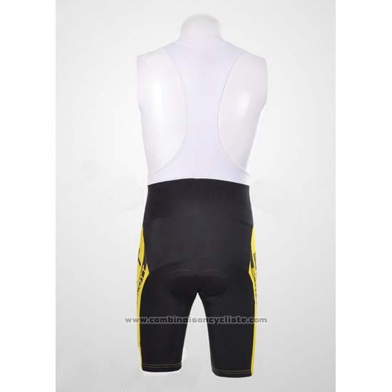 2012 Maillot Cyclisme Scott Noir et Jaune Manches Courtes et Cuissard