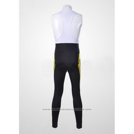 2012 Maillot Cyclisme Scott Noir et Jaune Manches Longues et Cuissard
