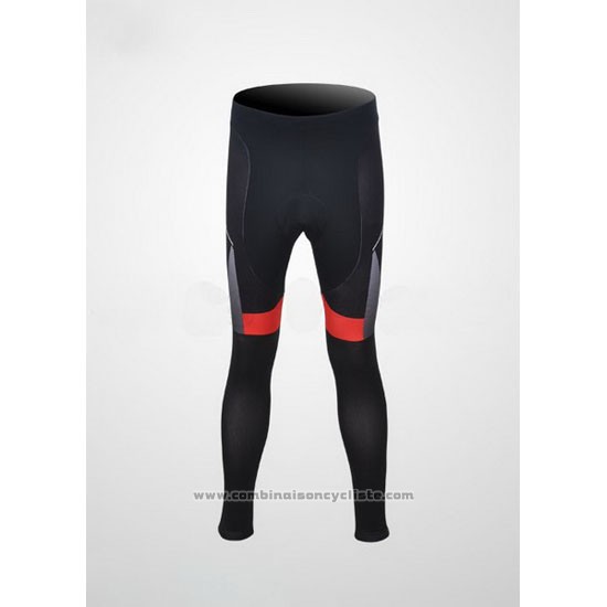 2012 Maillot Cyclisme Scott Noir et Rouge Manches Longues et Cuissard