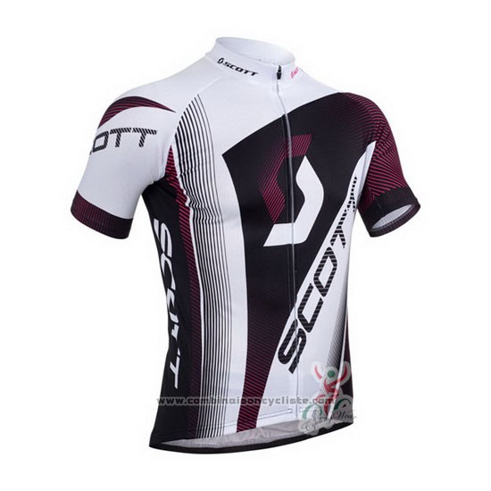 2013 Maillot Cyclisme Scott Blanc et Fuchsia Manches Courtes et Cuissard