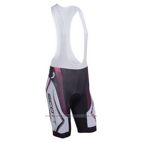 2013 Maillot Cyclisme Scott Blanc et Fuchsia Manches Courtes et Cuissard