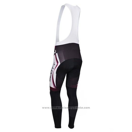 2013 Maillot Cyclisme Scott Blanc et Fuchsia Manches Longues et Cuissard