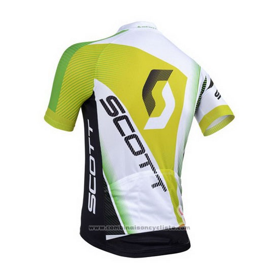2013 Maillot Cyclisme Scott Blanc et Jaune Manches Courtes et Cuissard