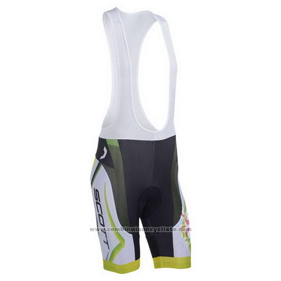 2013 Maillot Cyclisme Scott Blanc et Jaune Manches Courtes et Cuissard