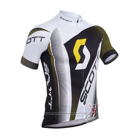 2013 Maillot Cyclisme Scott Blanc et Noir Manches Courtes et Cuissard