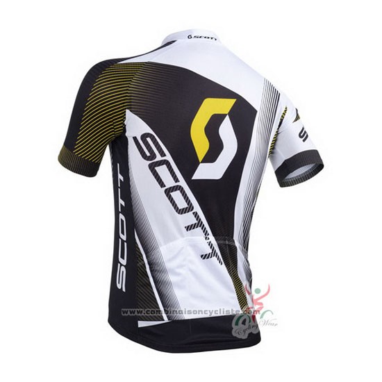 2013 Maillot Cyclisme Scott Blanc et Noir Manches Courtes et Cuissard