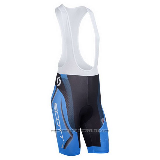 2013 Maillot Cyclisme Scott Bleu et Noir Manches Courtes et Cuissard