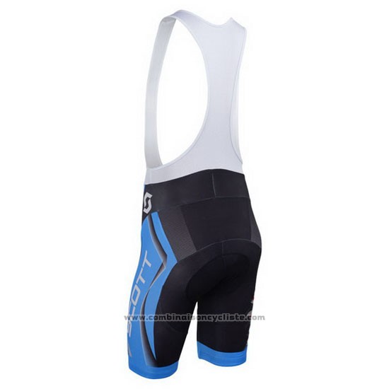 2013 Maillot Cyclisme Scott Bleu et Noir Manches Courtes et Cuissard