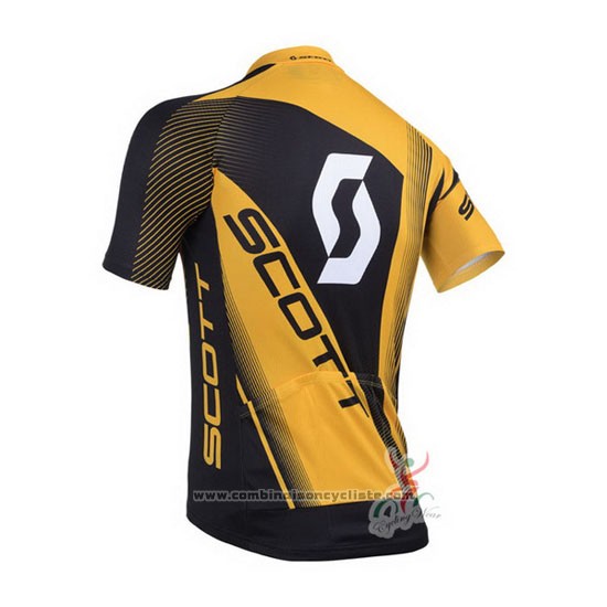 2013 Maillot Cyclisme Scott Jaune et Noir Manches Courtes et Cuissard