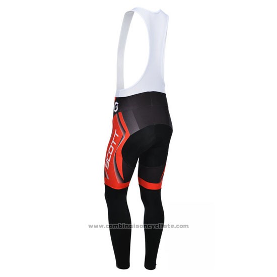2013 Maillot Cyclisme Scott Noir et Rouge Manches Longues et Cuissard