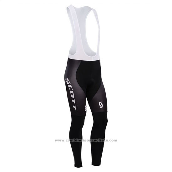 2014 Maillot Cyclisme Scott Jaune et Noir Manches Longues et Cuissard