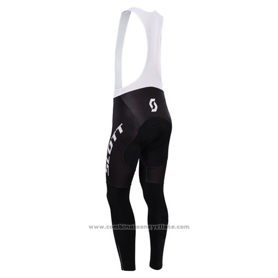 2014 Maillot Cyclisme Scott Jaune et Noir Manches Longues et Cuissard