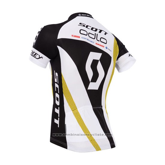 2014 Maillot Cyclisme Scott Noir et Blanc Manches Courtes et Cuissard