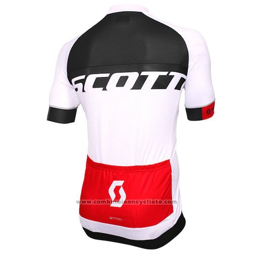 2016 Maillot Cyclisme Scott Blanc Noir Manches Courtes et Cuissard