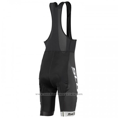 2016 Maillot Cyclisme Scott Blanc et Noir Manches Courtes et Cuissard
