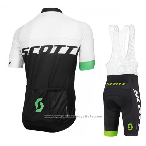 2016 Maillot Cyclisme Scott Blanc et Vert Manches Courtes et Cuissard