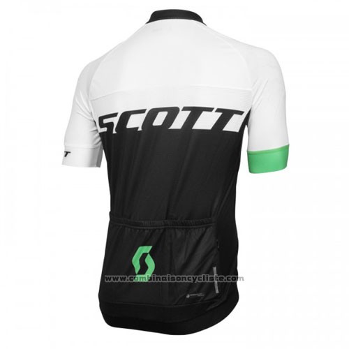 2016 Maillot Cyclisme Scott Blanc et Vert Manches Courtes et Cuissard