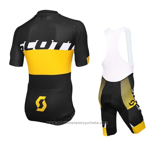 2016 Maillot Cyclisme Scott Jaune Manches Courtes et Cuissard
