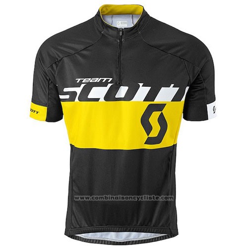 2016 Maillot Cyclisme Scott Jaune Manches Courtes et Cuissard