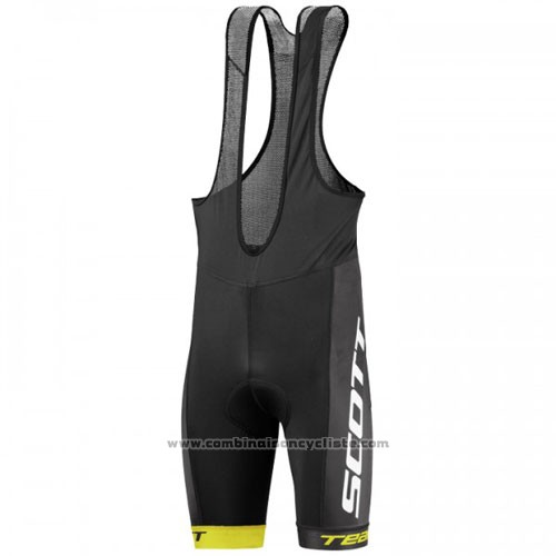 2016 Maillot Cyclisme Scott Jaune Noir Manches Courtes et Cuissard