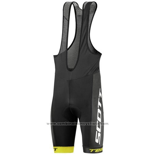 2016 Maillot Cyclisme Scott Jaune et Noir Manches Courtes et Cuissard
