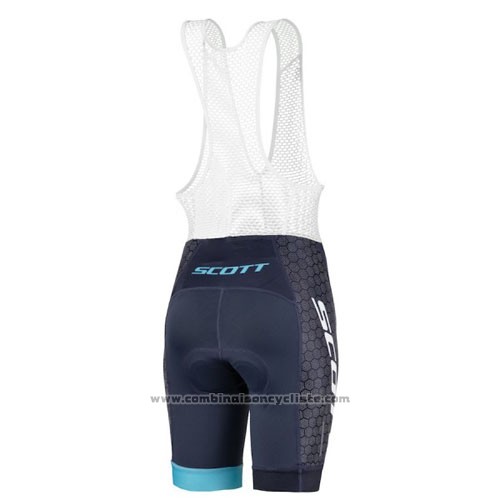 2016 Maillot Cyclisme Scott Noir Bleu Manches Courtes et Cuissard