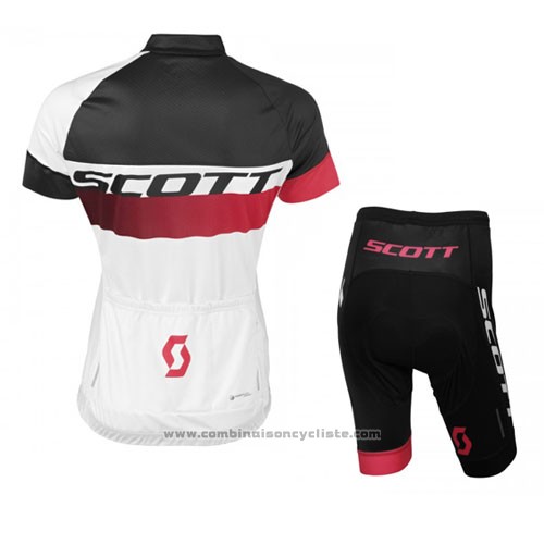 2016 Maillot Cyclisme Scott Noir et Blanc Manches Courtes et Cuissard