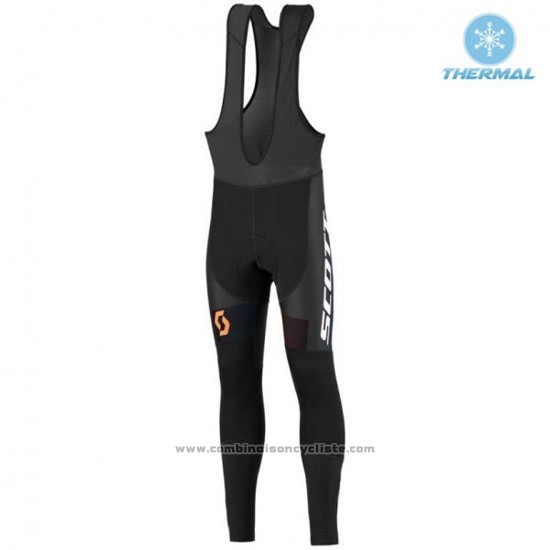 2016 Maillot Cyclisme Scott Noir et Bleu Manches Longues et Cuissard