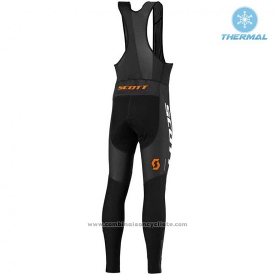 2016 Maillot Cyclisme Scott Noir et Bleu Manches Longues et Cuissard