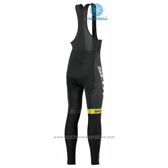 2016 Maillot Cyclisme Scott Noir et Jaune Manches Longues et Cuissard
