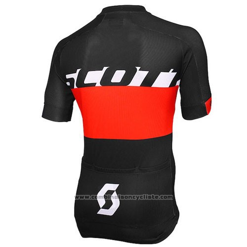 2016 Maillot Cyclisme Scott Noir et Rouge Manches Courtes et Cuissard