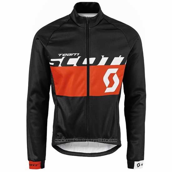2016 Maillot Cyclisme Scott Orange et Noir Manches Longues et Cuissard