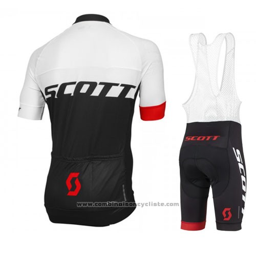 2016 Maillot Cyclisme Scott Rouge et Blanc Manches Courtes et Cuissard