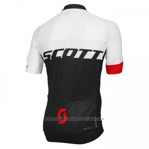 2016 Maillot Cyclisme Scott Rouge et Blanc Manches Courtes et Cuissard
