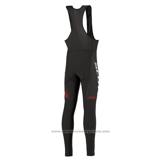 2016 Maillot Cyclisme Scott Rouge et Noir Manches Longues et Cuissard