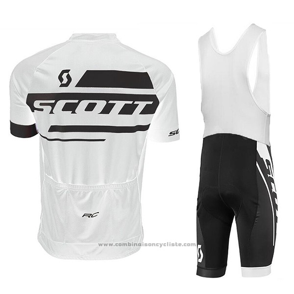2017 Maillot Cyclisme Scott Blanc Manches Courtes et Cuissard