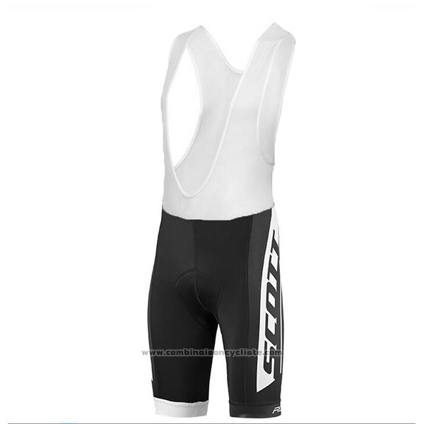 2017 Maillot Cyclisme Scott Blanc Manches Courtes et Cuissard