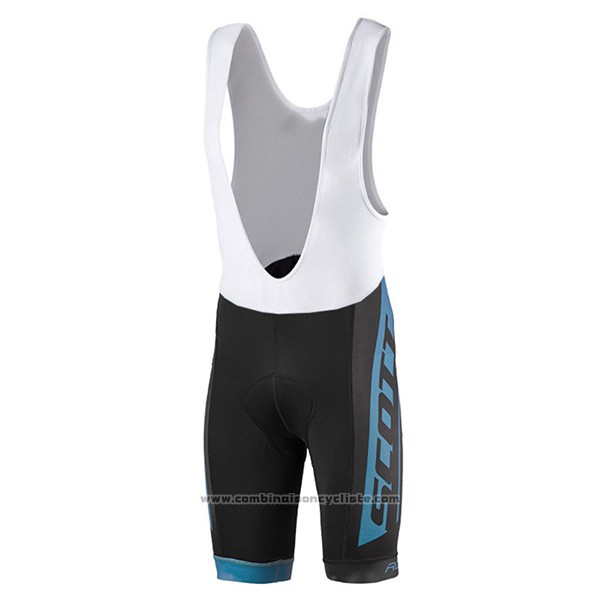 2017 Maillot Cyclisme Scott Bleu Manches Courtes et Cuissard