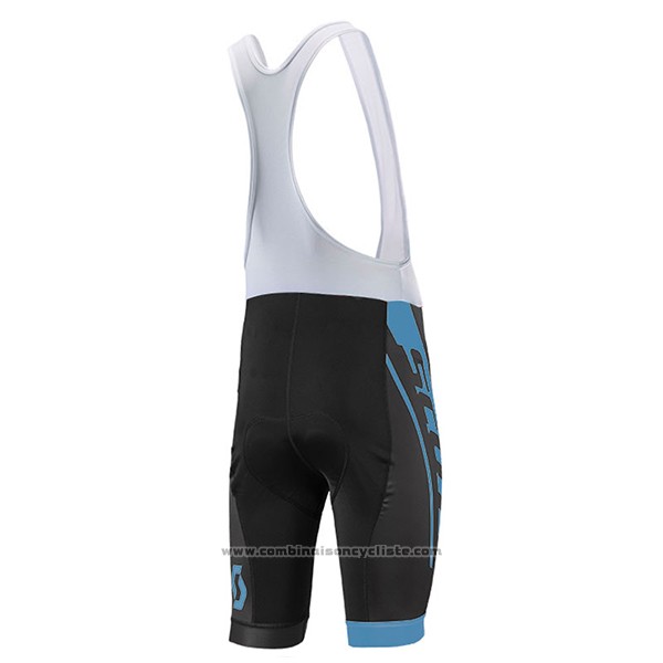 2017 Maillot Cyclisme Scott Bleu Manches Courtes et Cuissard