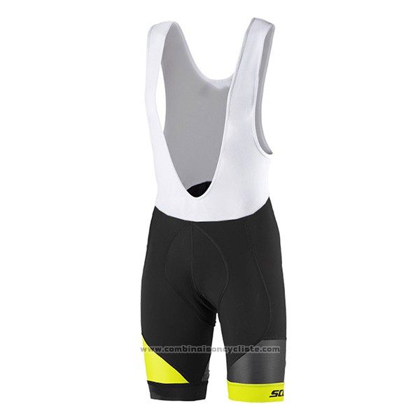 2017 Maillot Cyclisme Scott Jaune et Noir Manches Courtes et Cuissard