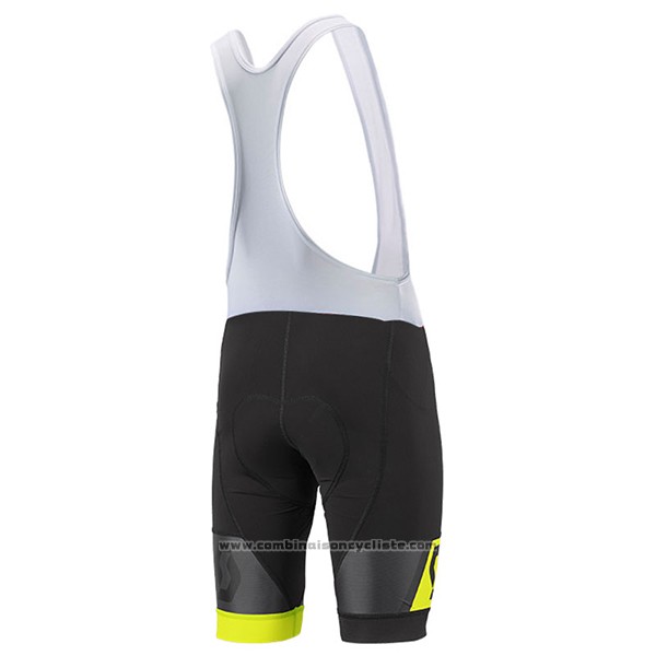 2017 Maillot Cyclisme Scott Jaune et Noir Manches Courtes et Cuissard